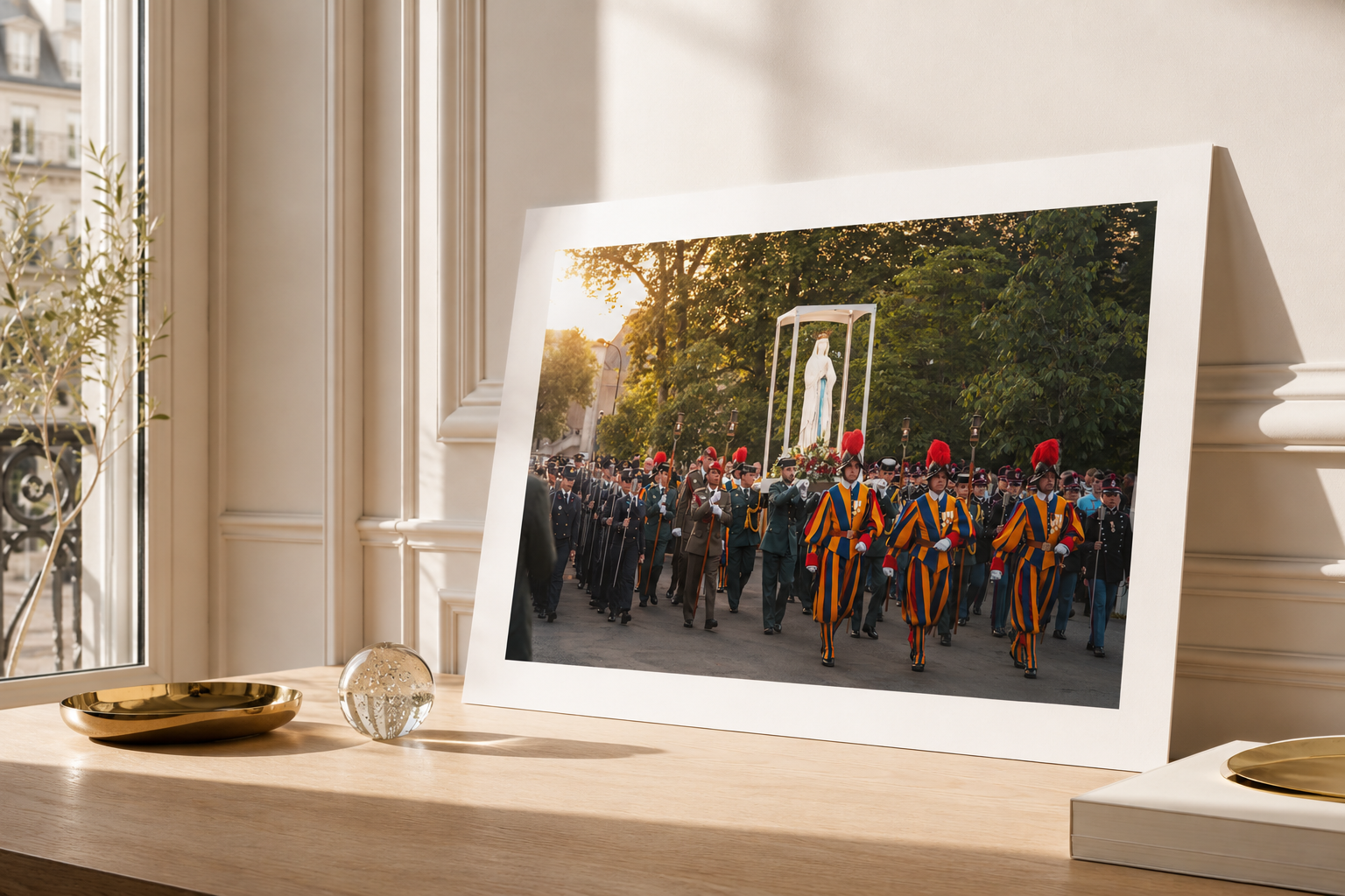 Tirage photographique présenté dans un intérieur lumineux